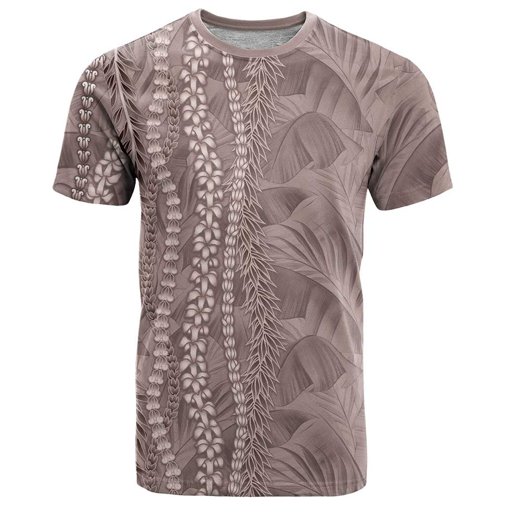 Hawaii Prince Kuhio T Shirt Mocha Hawaiian Lau Maia With Leis