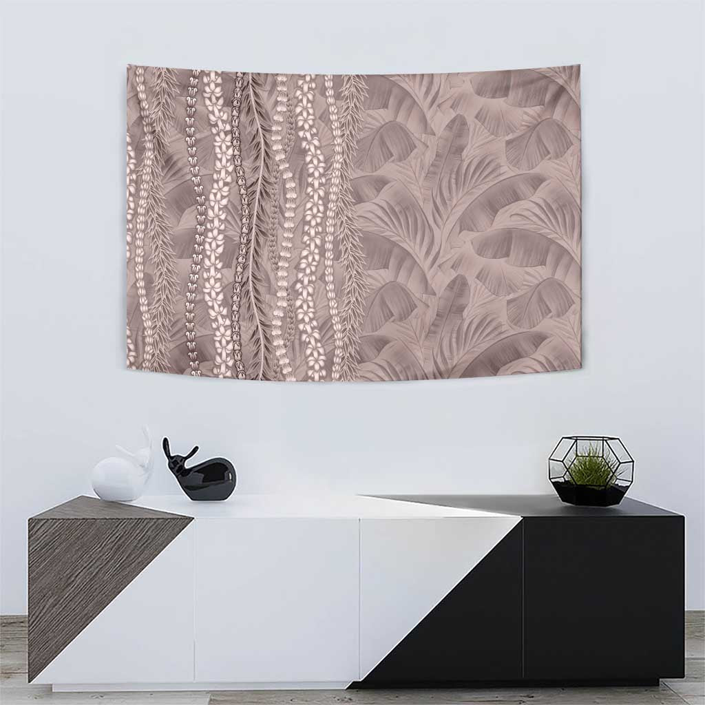 Hawaii Prince Kuhio Tapestry Mocha Hawaiian Lau Maia With Leis