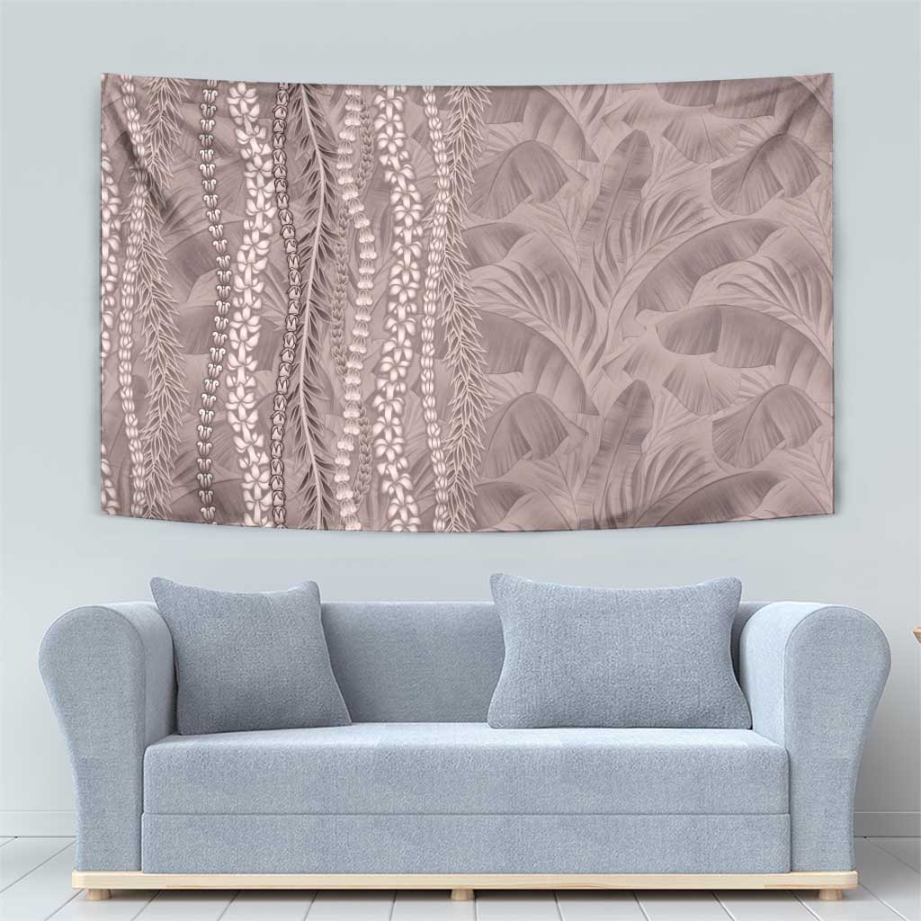 Hawaii Prince Kuhio Tapestry Mocha Hawaiian Lau Maia With Leis