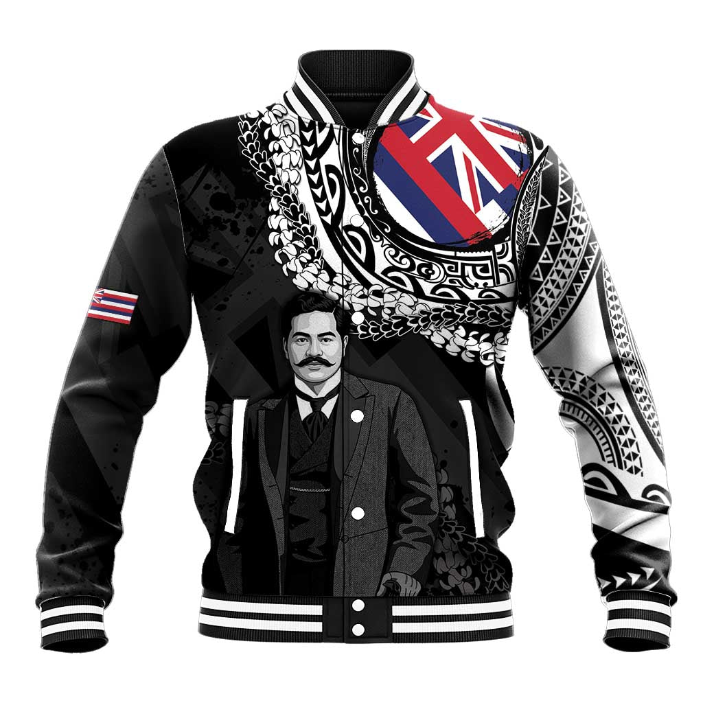 Personalised Hawaii Prince Kuhio Baseball Jacket Hawaiian Maile Lei