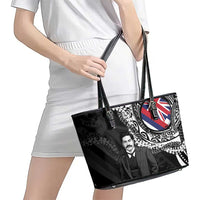 Hawaii Prince Kuhio Leather Tote Bag Hawaiian Maile Lei LT05 - Polynesian Pride