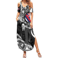 Personalised Hawaii Prince Kuhio Summer Maxi Dress Hawaiian Maile Lei