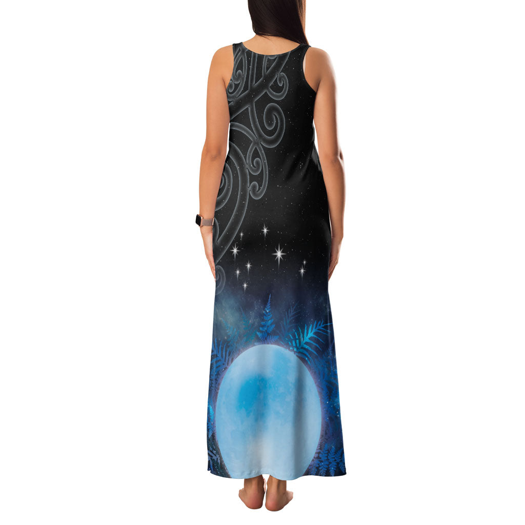 New Zealand Matariki Family Matching Tank Maxi Dress and Hawaiian Shirt Pleiades Star Cluster Blue Galaxy