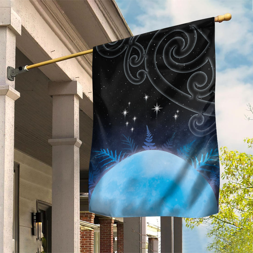 New Zealand Matariki Garden Flag Pleiades Star Cluster Blue Galaxy LT05 House Flag Blue - Polynesian Pride