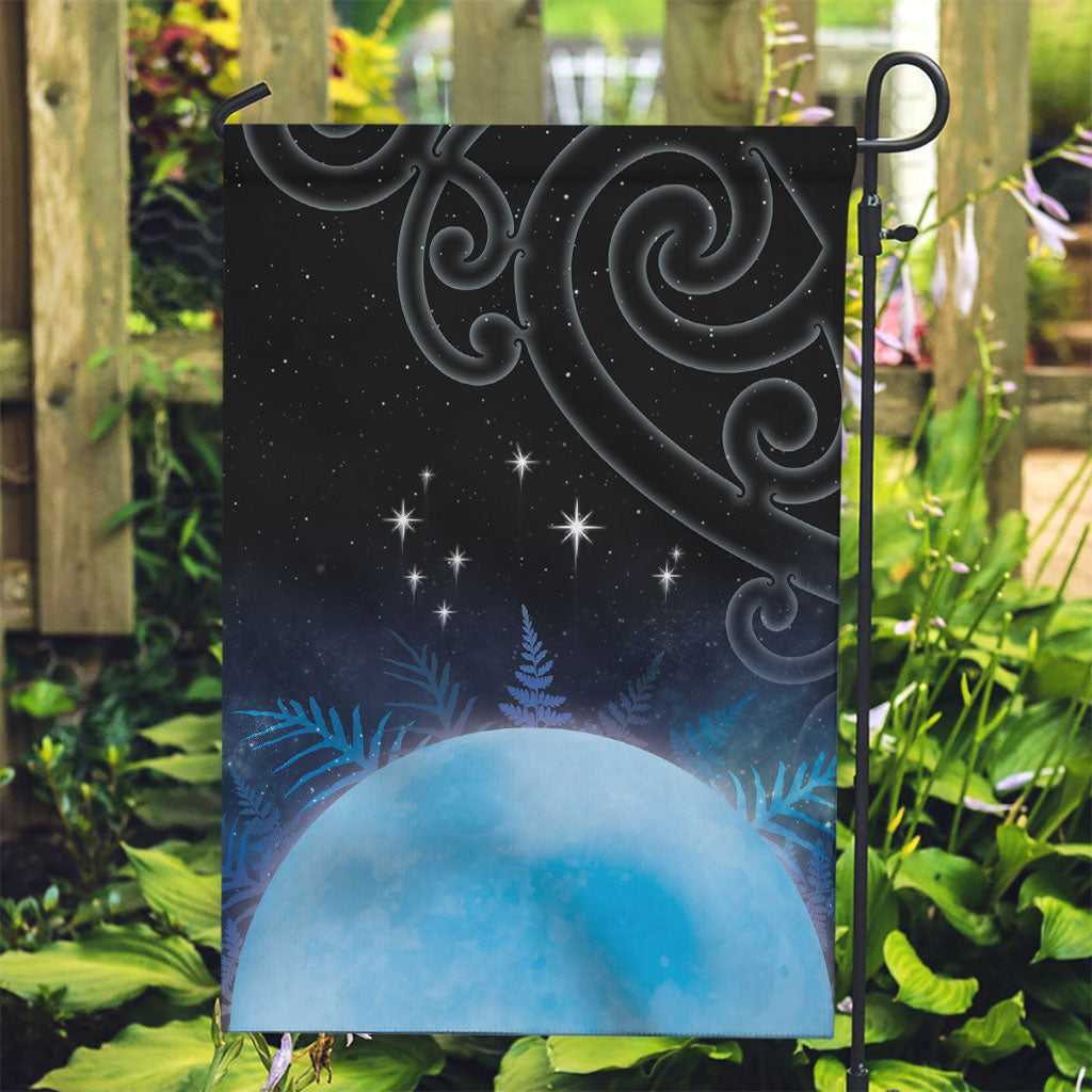 New Zealand Matariki Garden Flag Pleiades Star Cluster Blue Galaxy LT05 Garden Flag Blue - Polynesian Pride