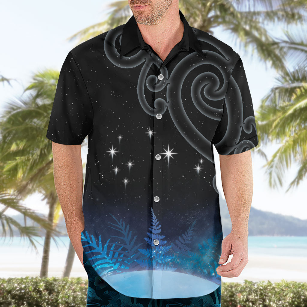 New Zealand Matariki Hawaiian Shirt Pleiades Star Cluster Blue Galaxy