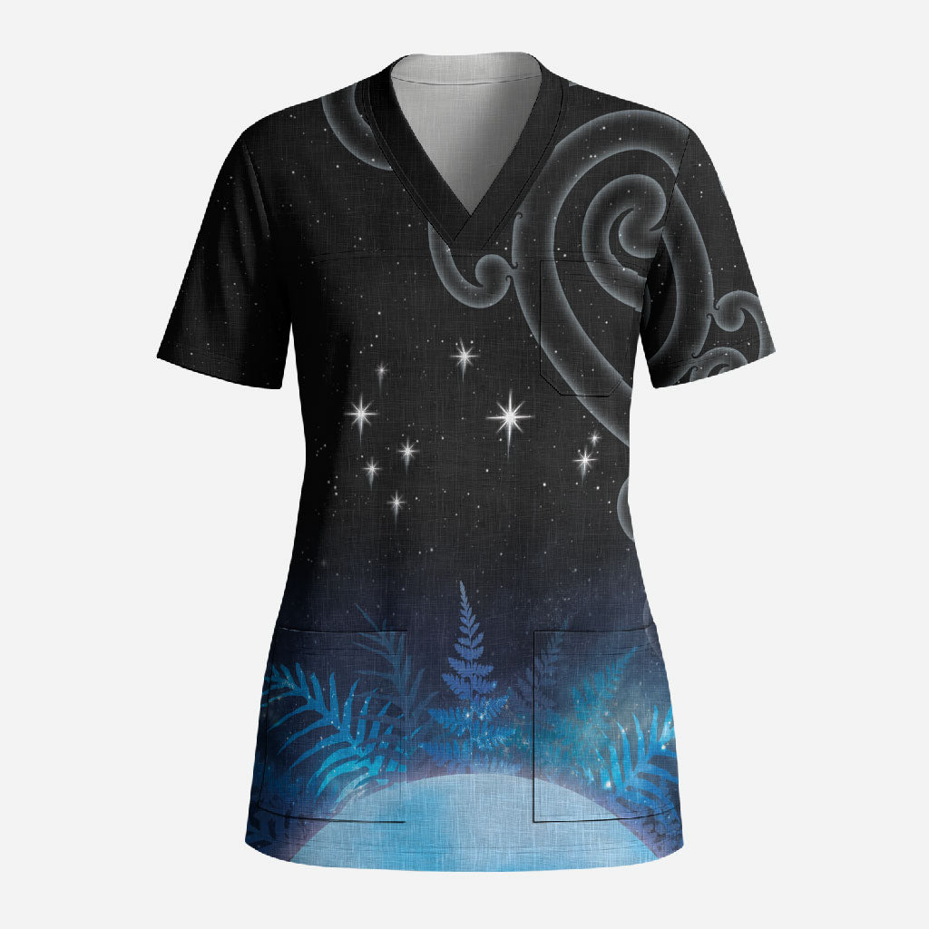 New Zealand Matariki Scrub Top Pleiades Star Cluster Blue Galaxy