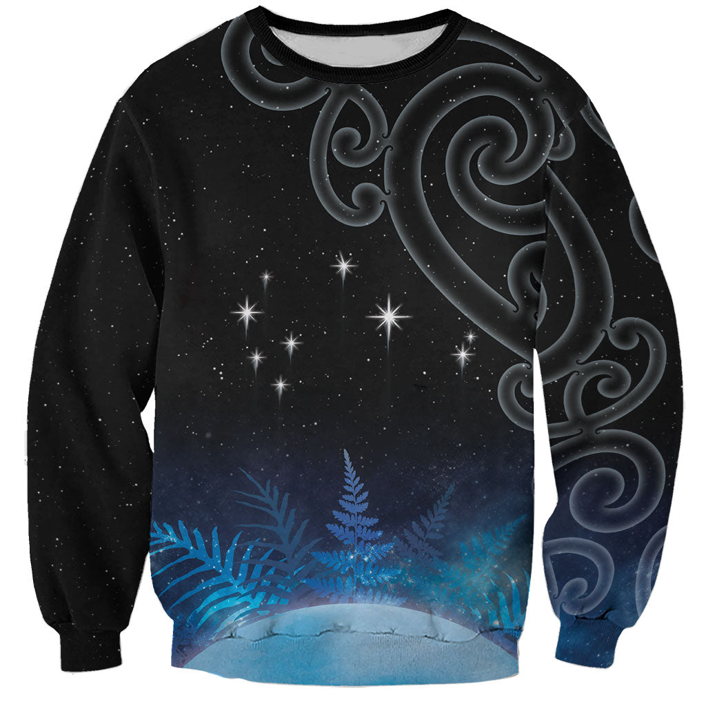 New Zealand Matariki Sweatshirt Pleiades Star Cluster Blue Galaxy LT05 Unisex Blue - Polynesian Pride