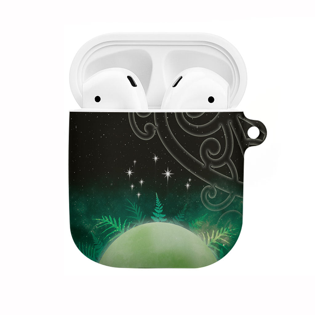 New Zealand Matariki AirPods Case Pleiades Star Cluster Green Galaxy LT05 Green - Polynesian Pride