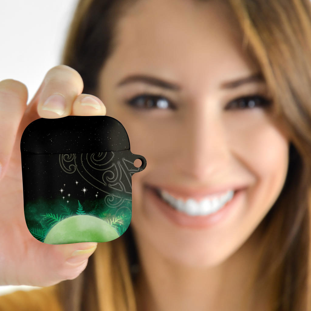 New Zealand Matariki AirPods Case Pleiades Star Cluster Green Galaxy LT05 - Polynesian Pride
