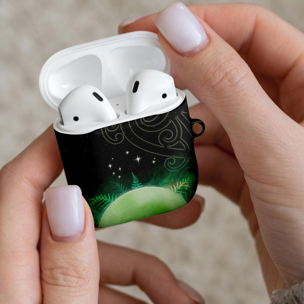 New Zealand Matariki AirPods Case Pleiades Star Cluster Green Galaxy LT05 - Polynesian Pride