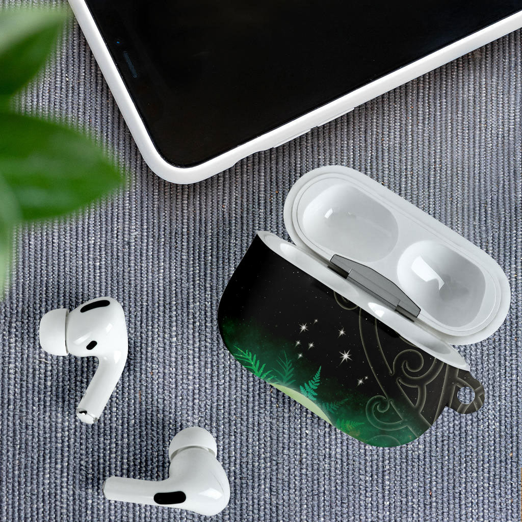 New Zealand Matariki AirPods Case Pleiades Star Cluster Green Galaxy LT05 - Polynesian Pride