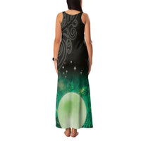 New Zealand Matariki Family Matching Tank Maxi Dress and Hawaiian Shirt Pleiades Star Cluster Green Galaxy