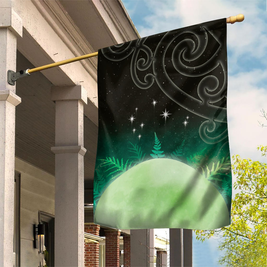 New Zealand Matariki Garden Flag Pleiades Star Cluster Green Galaxy LT05 House Flag Green - Polynesian Pride