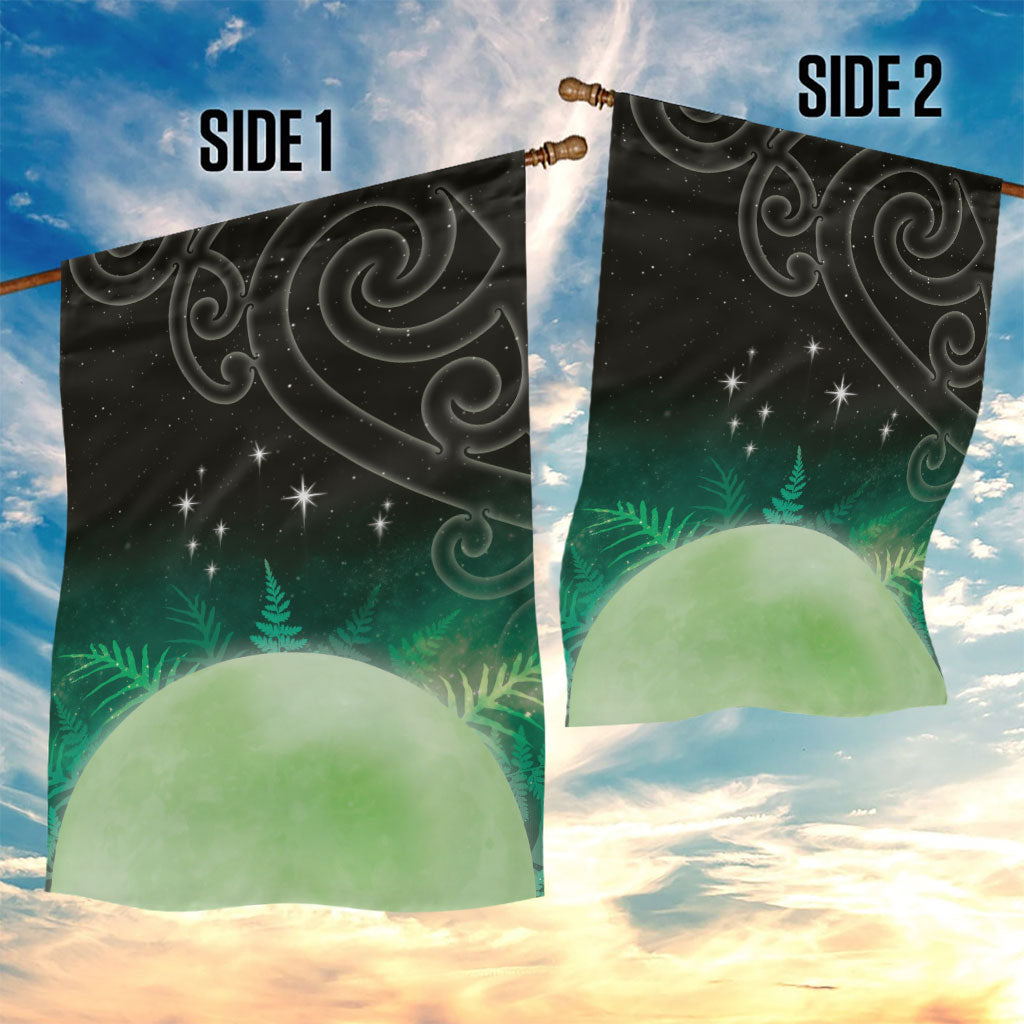 New Zealand Matariki Garden Flag Pleiades Star Cluster Green Galaxy LT05 - Polynesian Pride