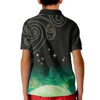 New Zealand Matariki Kid Polo Shirt Pleiades Star Cluster Green Galaxy