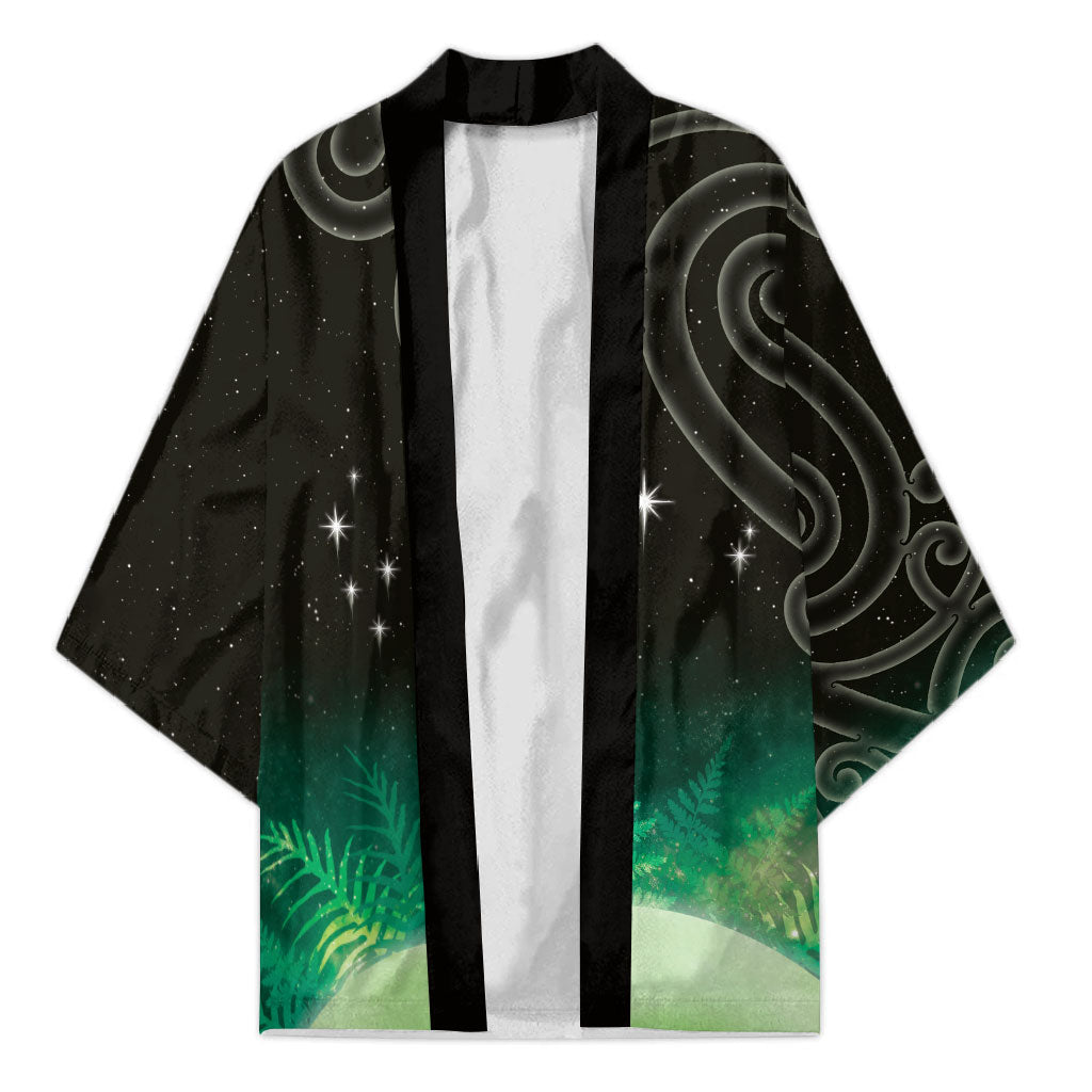 New Zealand Matariki Kimono Pleiades Star Cluster Green Galaxy LT05 Unisex Green - Polynesian Pride