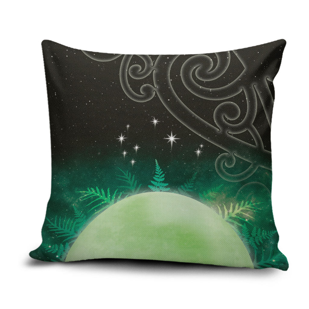 New Zealand Matariki Pillow Cover Pleiades Star Cluster Green Galaxy LT05 Green - Polynesian Pride