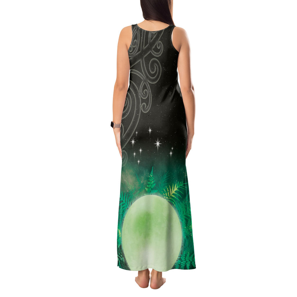 New Zealand Matariki Tank Maxi Dress Pleiades Star Cluster Green Galaxy