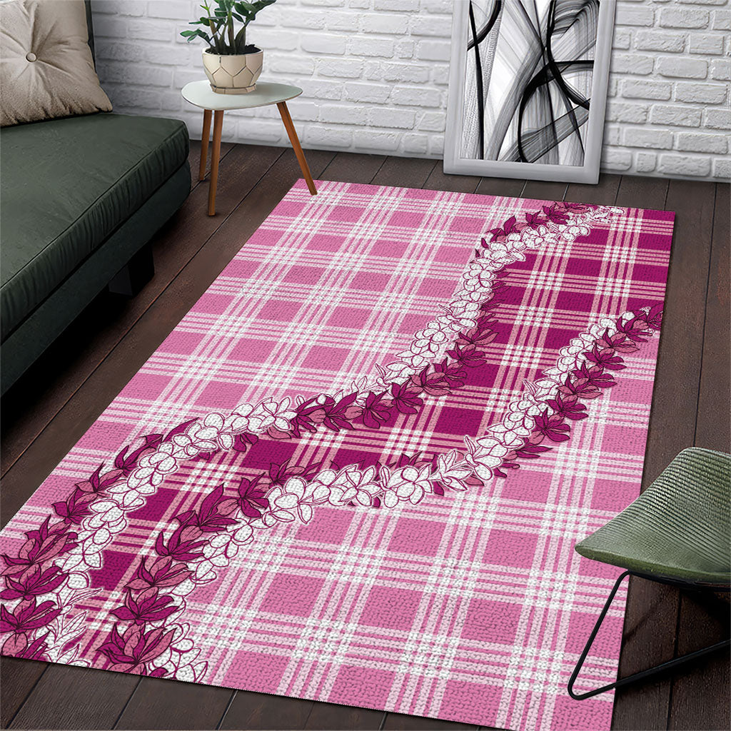 Pink Hawaii Palaka Area Rug Hawaiian Honohono Lei