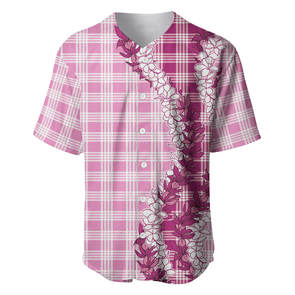 Pink Hawaii Palaka Baseball Jersey Hawaiian Honohono Lei