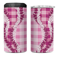 Pink Hawaii Palaka 4 in 1 Can Cooler Tumbler Hawaiian Honohono Lei