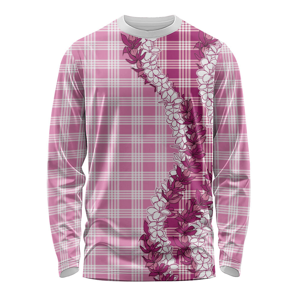Pink Hawaii Palaka Long Sleeve Shirt Hawaiian Honohono Lei LT05 Unisex Pink - Polynesian Pride