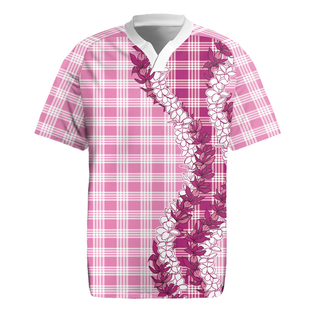 Pink Hawaii Palaka Rugby Jersey Hawaiian Honohono Lei