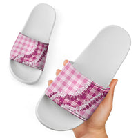 Pink Hawaii Palaka Slide Sandals Hawaiian Honohono Lei