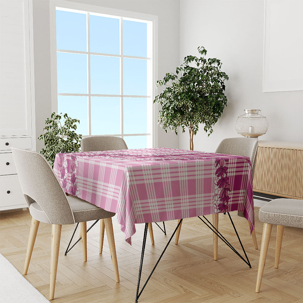 Pink Hawaii Palaka Tablecloth Hawaiian Honohono Lei