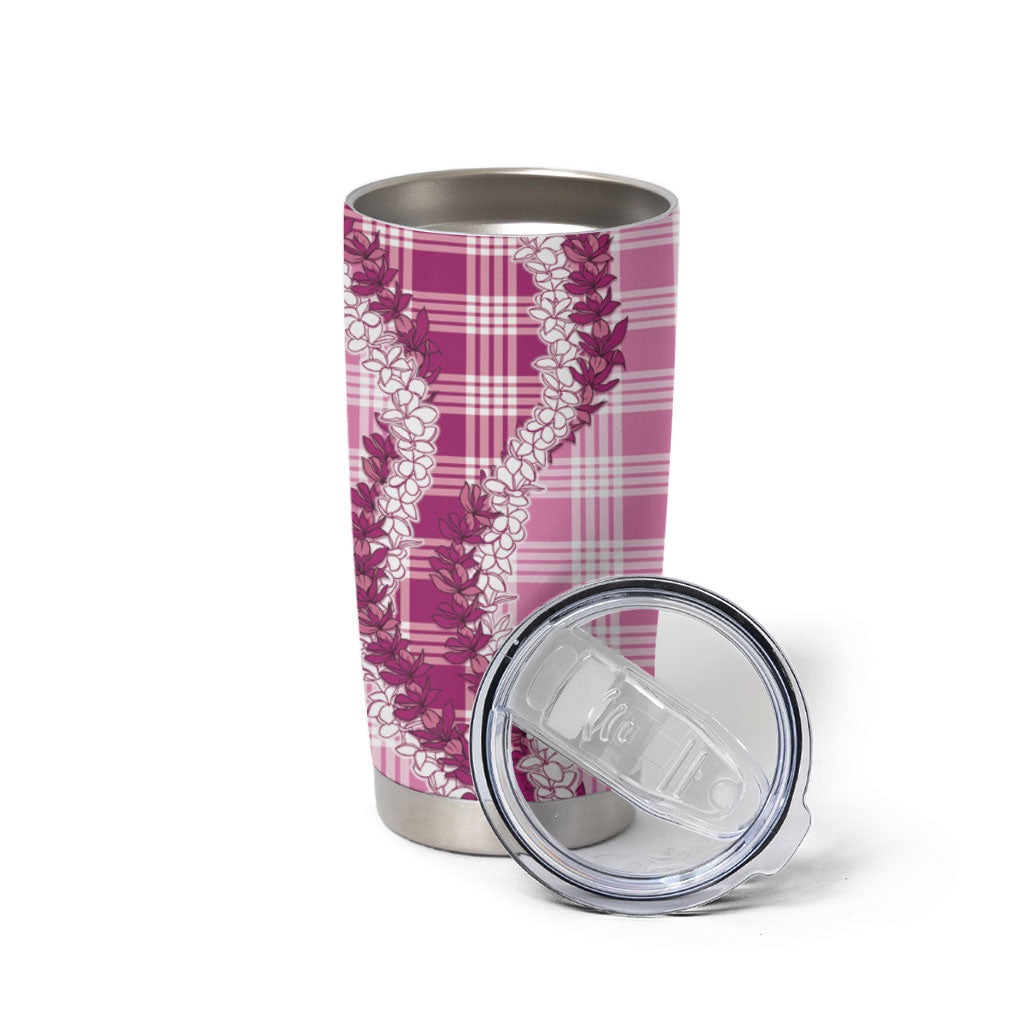 Pink Hawaii Palaka Tumbler Cup Hawaiian Honohono Lei LT05 - Polynesian Pride