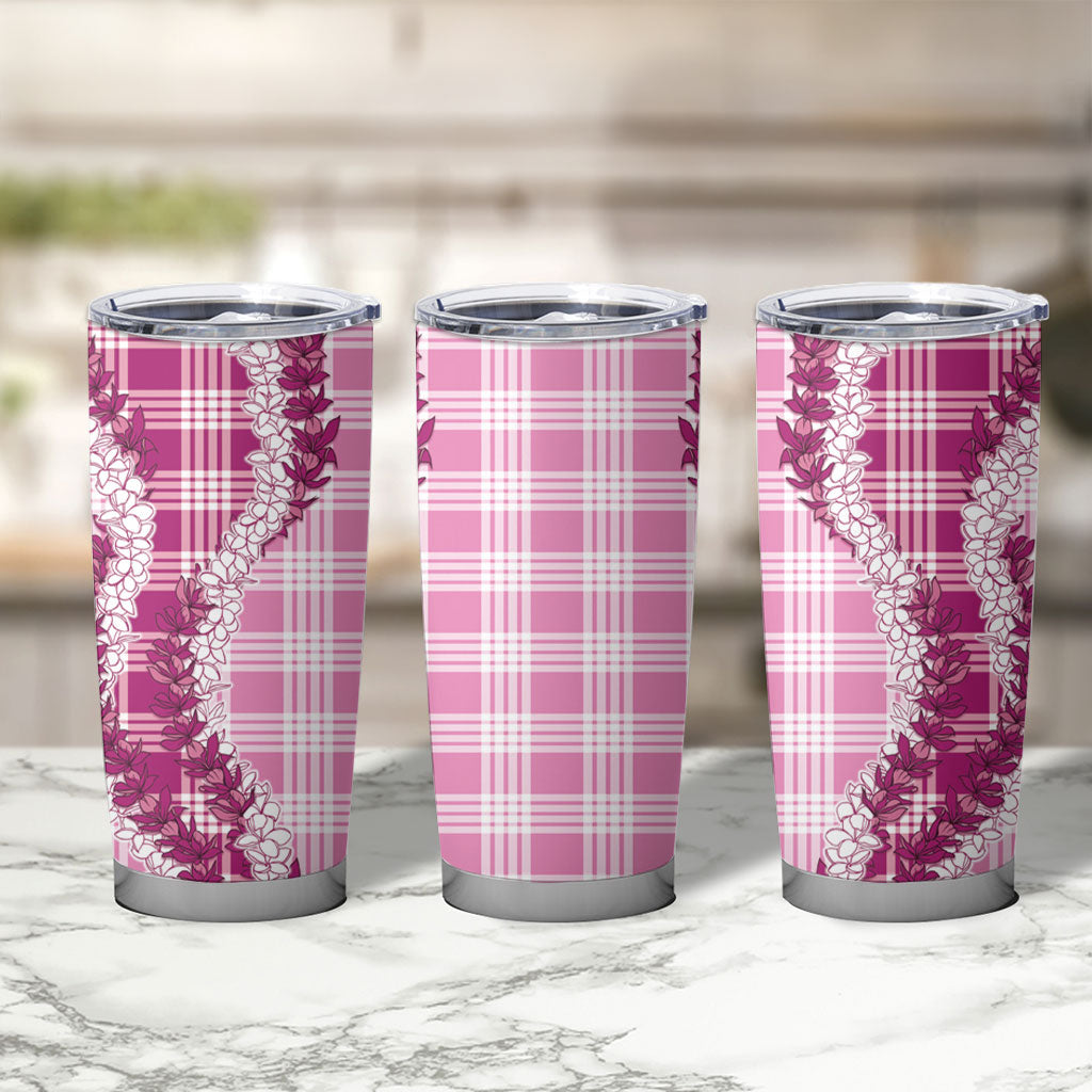 Pink Hawaii Palaka Tumbler Cup Hawaiian Honohono Lei LT05 - Polynesian Pride