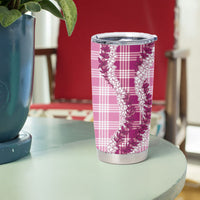 Pink Hawaii Palaka Tumbler Cup Hawaiian Honohono Lei LT05 - Polynesian Pride