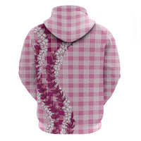 Pink Hawaii Palaka Zip Hoodie Hawaiian Honohono Lei LT05 - Polynesian Pride