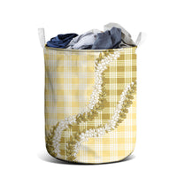 Yellow Hawaii Palaka Laundry Basket Hawaiian Honohono Lei LT05 - Polynesian Pride