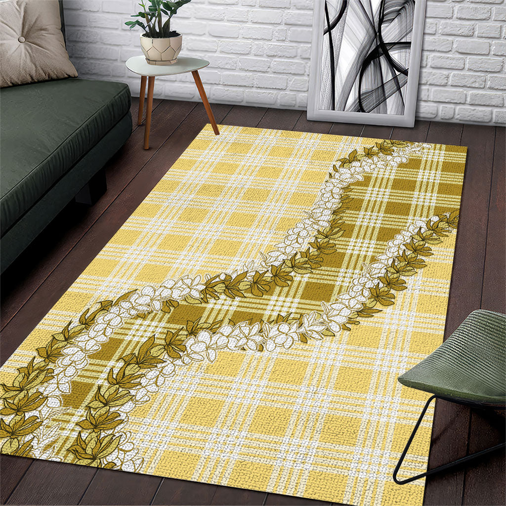 Yellow Hawaii Palaka Area Rug Hawaiian Honohono Lei