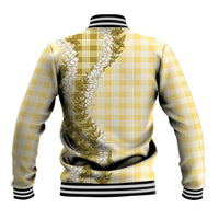 Yellow Hawaii Palaka Baseball Jacket Hawaiian Honohono Lei