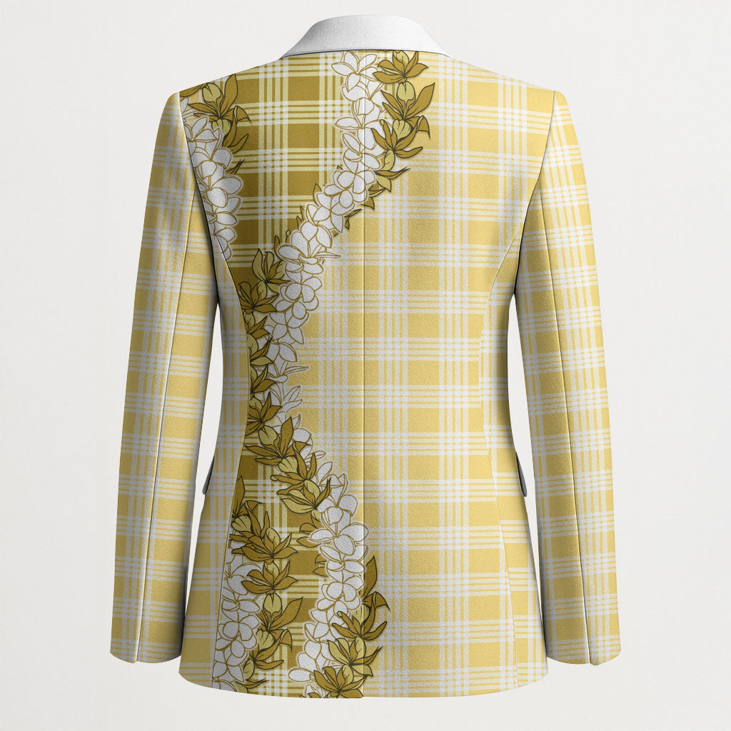 Yellow Hawaii Palaka Blazer Hawaiian Honohono Lei