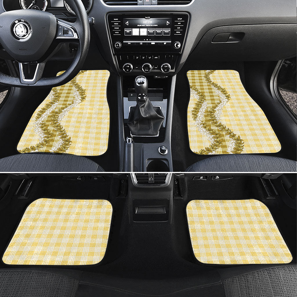 Yellow Hawaii Palaka Car Mats Hawaiian Honohono Lei LT05 Set 4pcs Yellow - Polynesian Pride