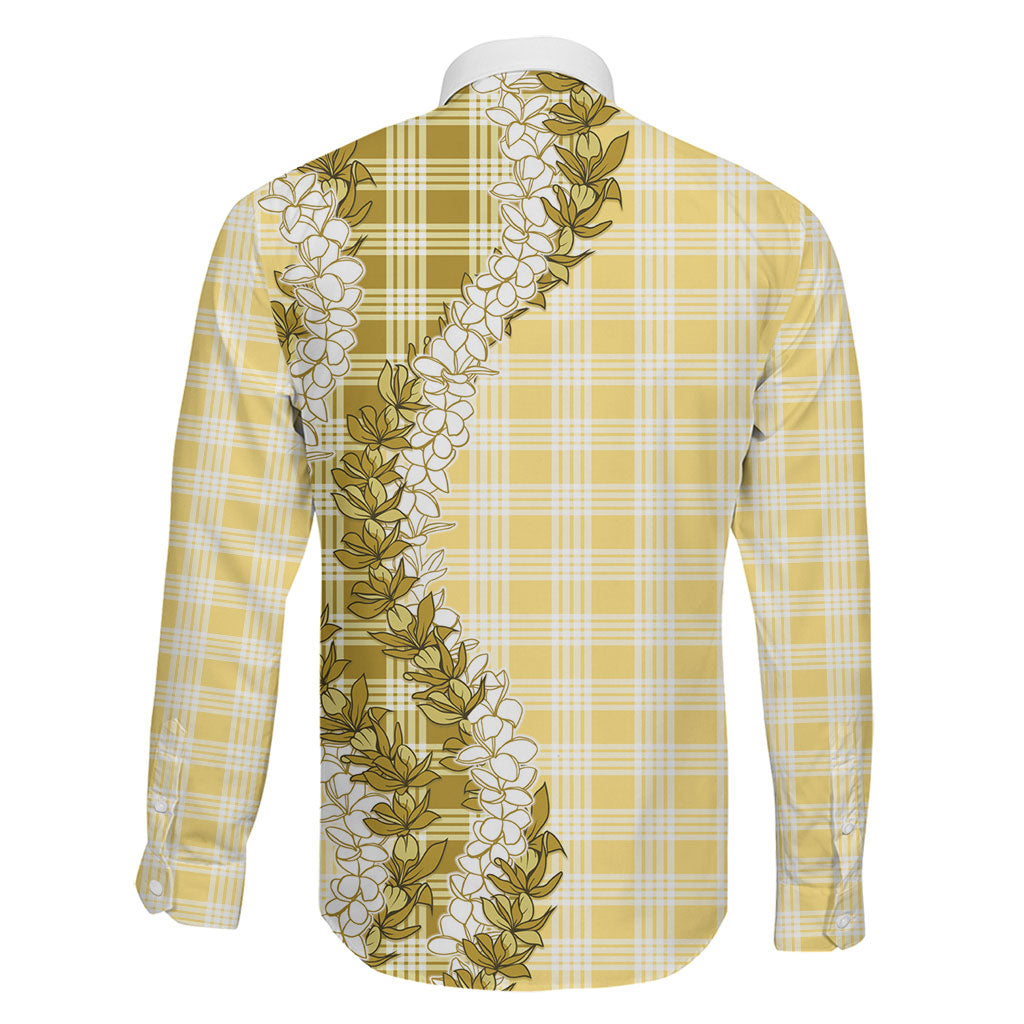 Yellow Hawaii Palaka Family Matching Summer Maxi Dress and Hawaiian Shirt Hawaiian Honohono Lei