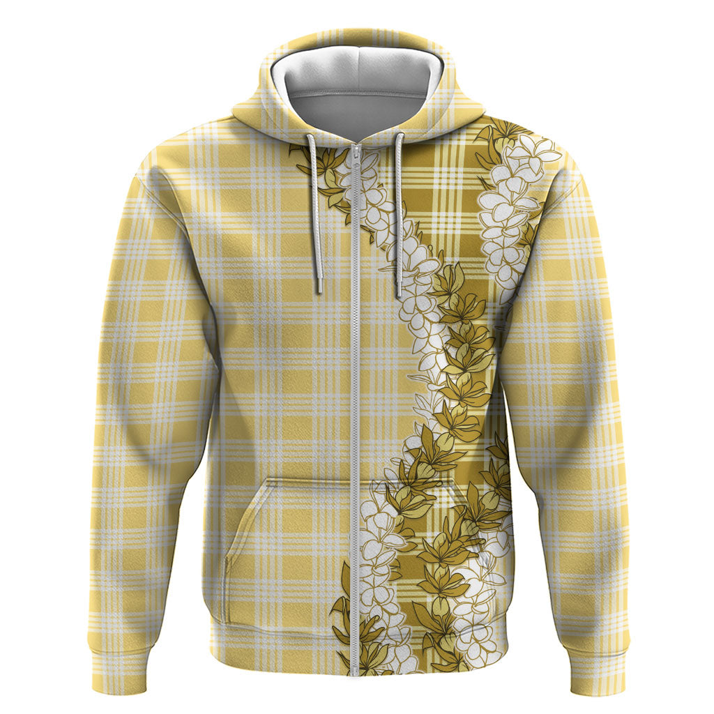 Yellow Hawaii Palaka Hoodie Hawaiian Honohono Lei LT05 Zip Hoodie Yellow - Polynesian Pride