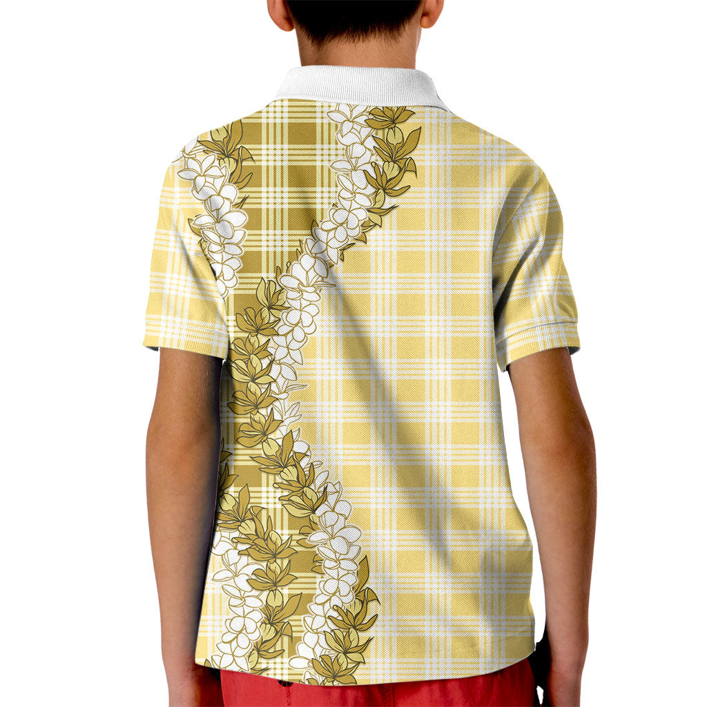 Yellow Hawaii Palaka Kid Polo Shirt Hawaiian Honohono Lei