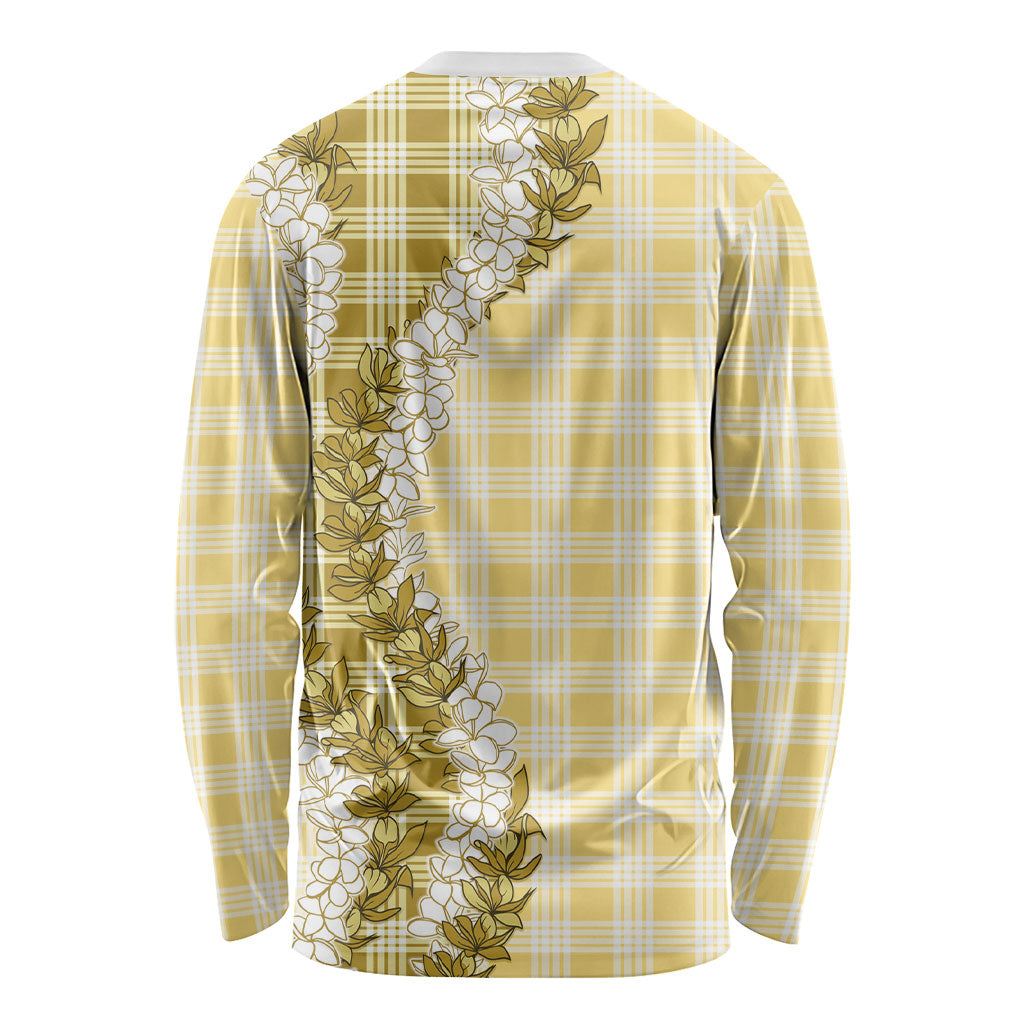 Yellow Hawaii Palaka Long Sleeve Shirt Hawaiian Honohono Lei LT05 - Polynesian Pride