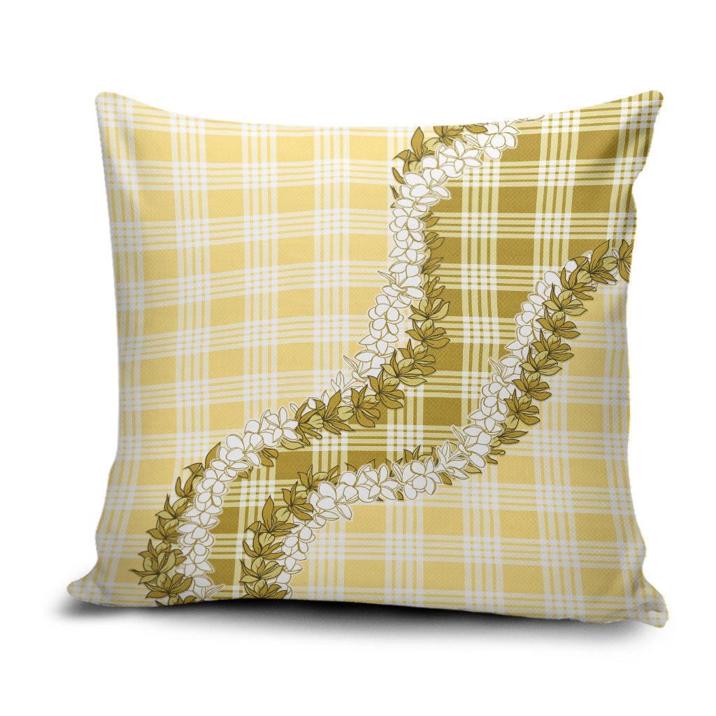 Yellow Hawaii Palaka Pillow Cover Hawaiian Honohono Lei