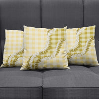 Yellow Hawaii Palaka Pillow Cover Hawaiian Honohono Lei