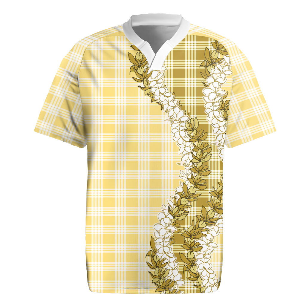 Yellow Hawaii Palaka Rugby Jersey Hawaiian Honohono Lei
