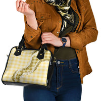 Yellow Hawaii Palaka Shoulder Handbag Hawaiian Honohono Lei