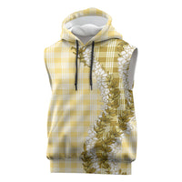 Yellow Hawaii Palaka Sleeveless Hoodie Hawaiian Honohono Lei LT05 Yellow - Polynesian Pride