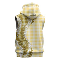 Yellow Hawaii Palaka Sleeveless Hoodie Hawaiian Honohono Lei LT05 - Polynesian Pride