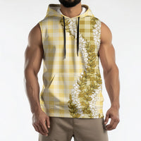 Yellow Hawaii Palaka Sleeveless Hoodie Hawaiian Honohono Lei LT05 - Polynesian Pride